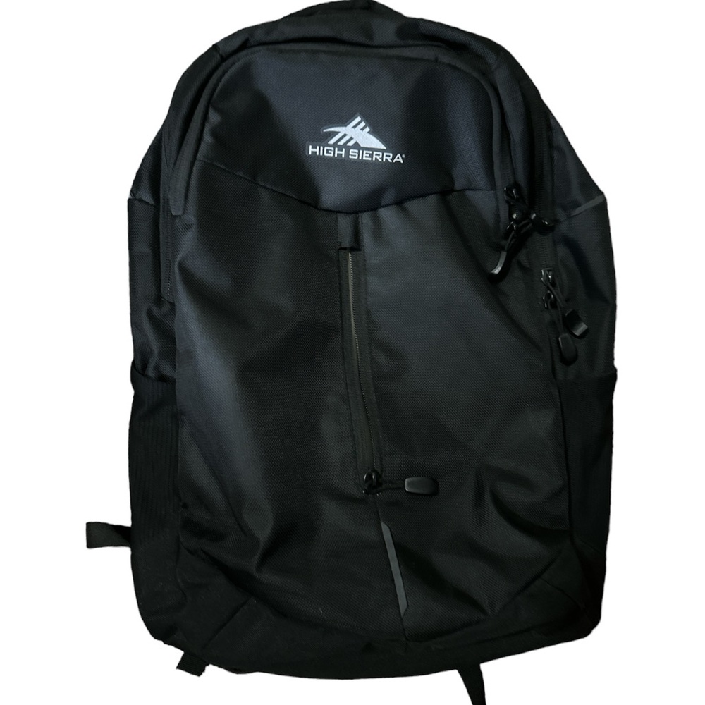 High sierra 3 compartment black backpack EUC